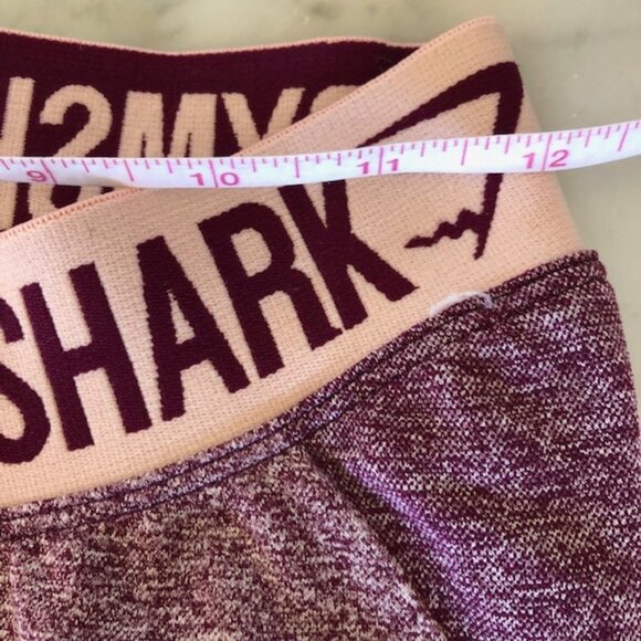 GYMSHARK Leggings Womens Flex Low Rise Waist Spellout Claret Marl Purple… - Picture 16 of 17